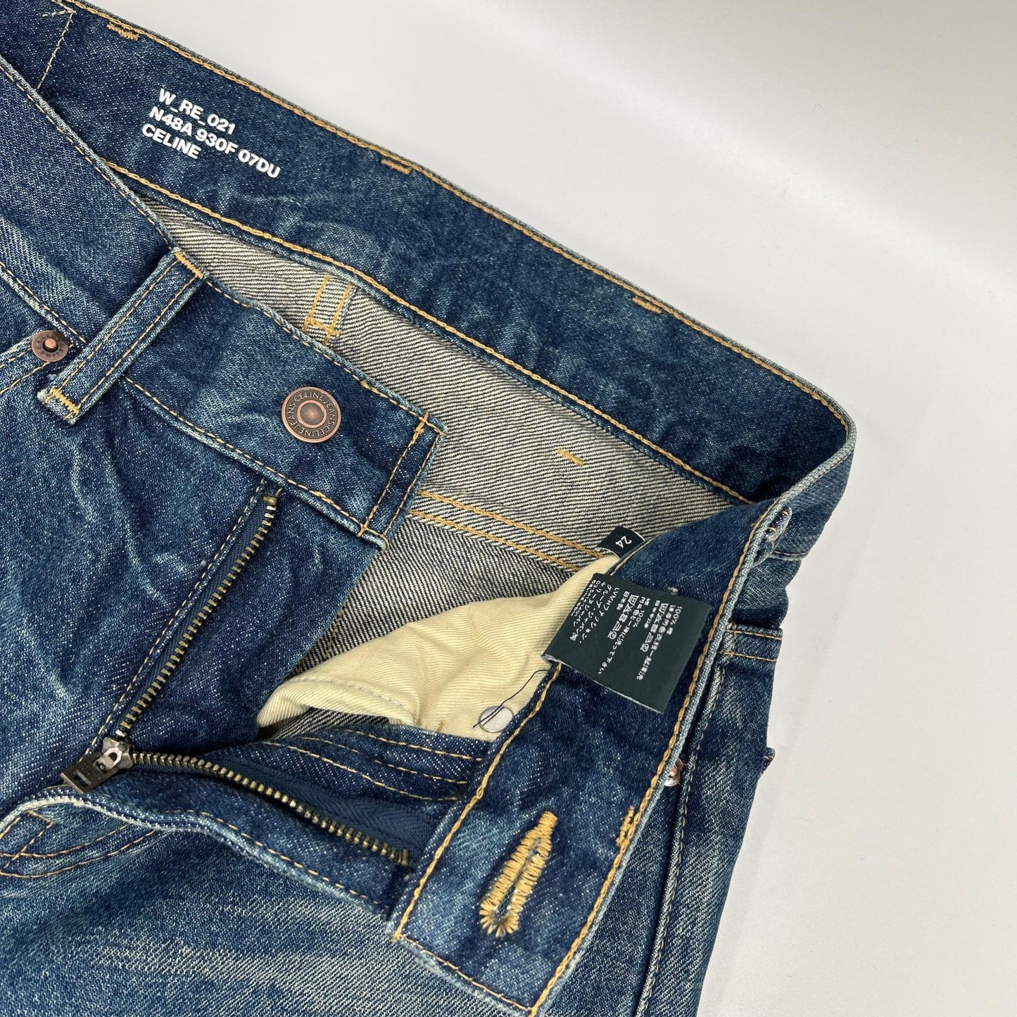 CELINE セリーヌ N48A 930F 07DU インディゴ フランソワーズ ウォッシュ加工 ストレートデニムパンツ ボトムス