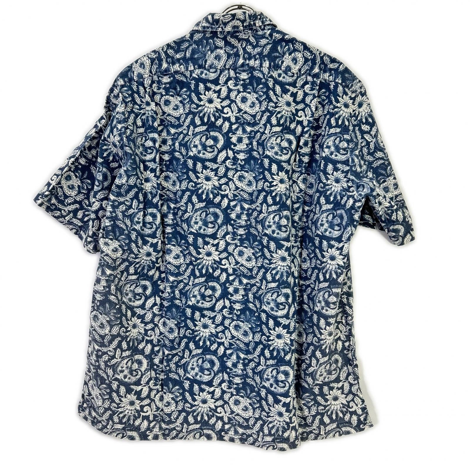 POLObyRalphLauren ポロラルフローレン ブルー コットン100 CALDWELL 総柄オープンカラー半袖シャツ トップス
