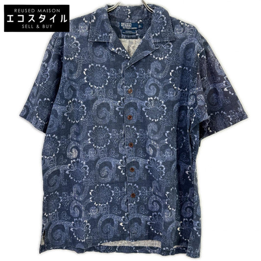 POLObyRalphLauren ポロラルフローレン ブルー リネンコットン CALDWELL ヒマワリ オープンカラー半袖シャツ トップス