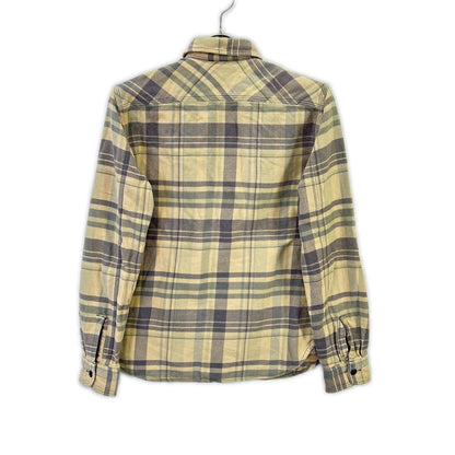 RRL Double RL WMRRWOVS2C00028 Beige cotton checked flannel shirt top