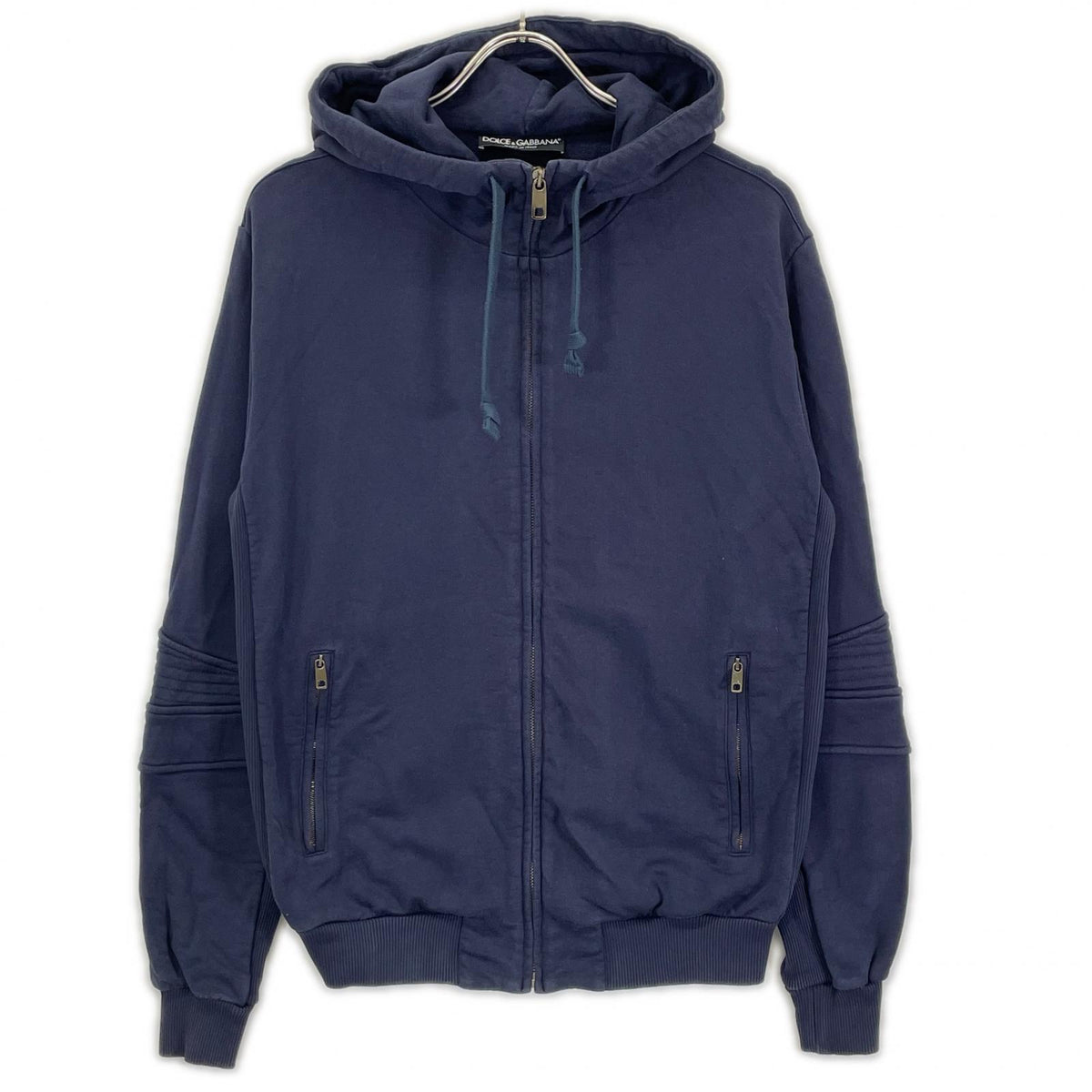 DOLCE&GABBANA DOLCE&GABBANA navy cotton zip-up hoodie sweatshirt hoodie tops