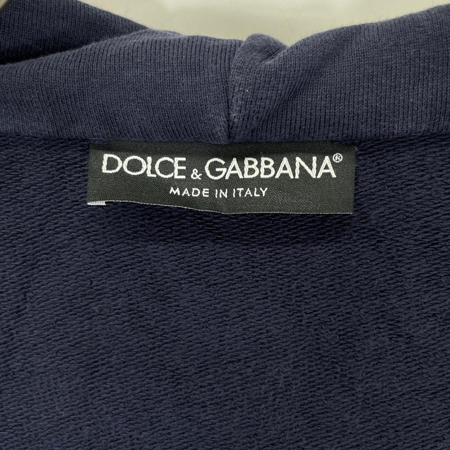 DOLCE&GABBANA ドルチェアンドガッバーナ ネイビー コットン ジップアップフーディー スウェットパーカー トップス