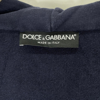 DOLCE&GABBANA DOLCE&GABBANA navy cotton zip-up hoodie sweatshirt hoodie tops