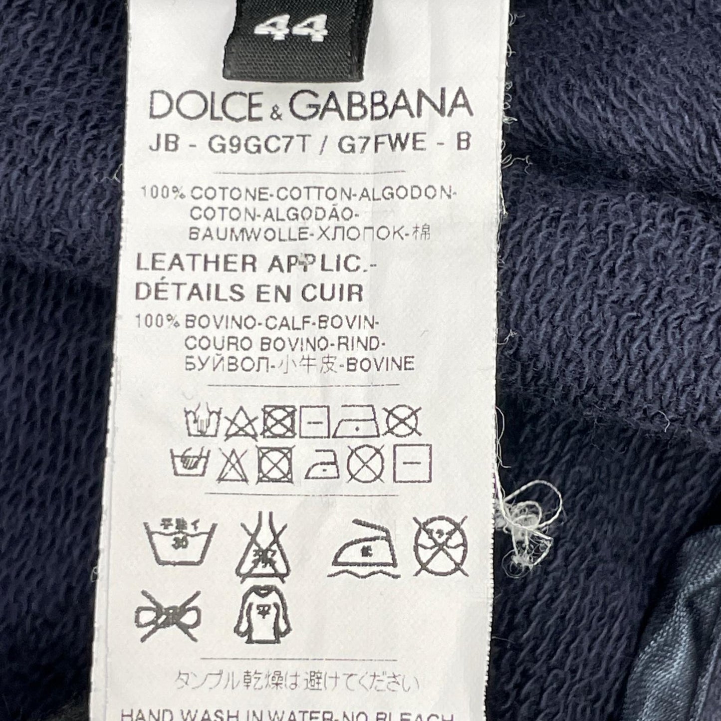 DOLCE&GABBANA DOLCE&GABBANA navy cotton zip-up hoodie sweatshirt hoodie tops