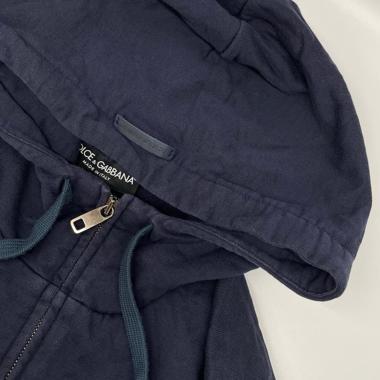 DOLCE&GABBANA DOLCE&GABBANA navy cotton zip-up hoodie sweatshirt hoodie tops