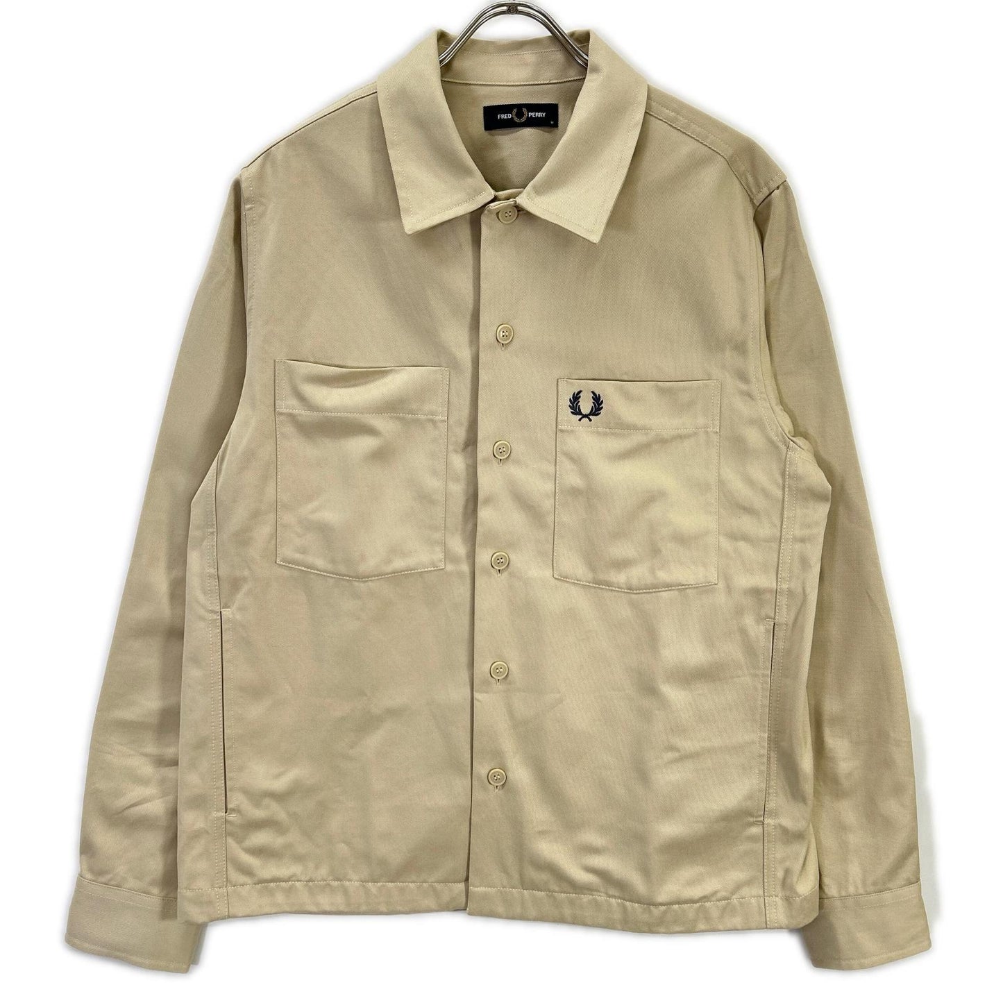 FRED PERRY フレッドペリー M2400 ベージュ コットンツイル Twill Overshirt/オーバーシャツ トップス