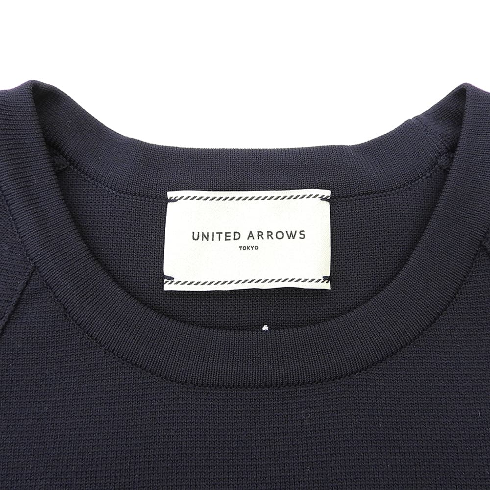 UNITED ARROWS ユナイテッドアローズ 美品 エンブロイダリー フラワー ケープニット ウォッシャブル トップス レディース ネイビー トップス