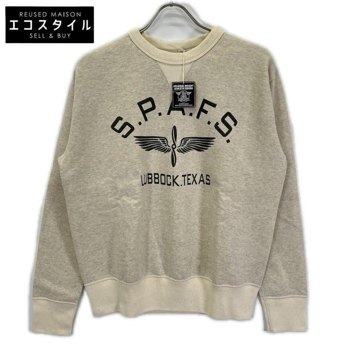 THE REAL MCCOY'S ザリアルマッコイズ MC10101 オフホワイト コットン Vガゼット S.P.A.F.S スウェットシャツ トップス