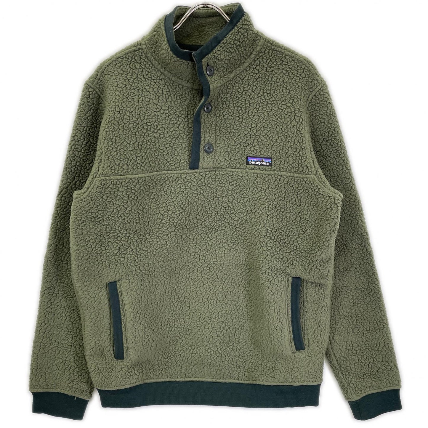 Patagonia パタゴニア 16年製 23040 モスグリーン シアーリングフリースプルオーバー トップス
