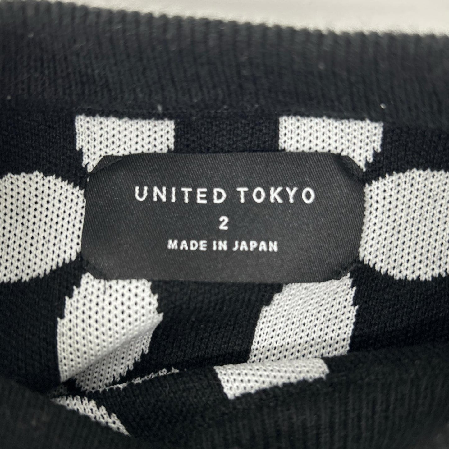 UNITED TOKYO ユナイテッドトウキョウ 132630025 ブラック×グレー ウール混 ジオメタリブライン オーバーサイズニット トップス