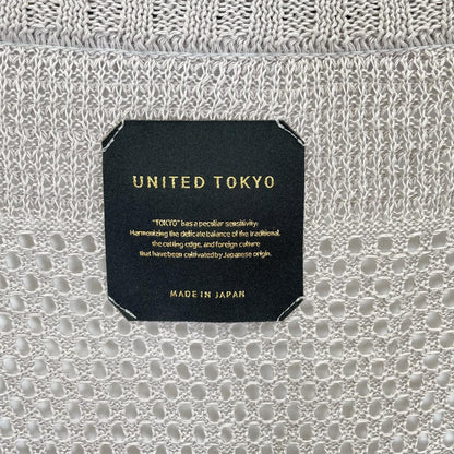 UNITED TOKYO ユナイテッドトウキョウ 131331002 グレー コットン オーバーサイズ メッシュニットカーディガン トップス
