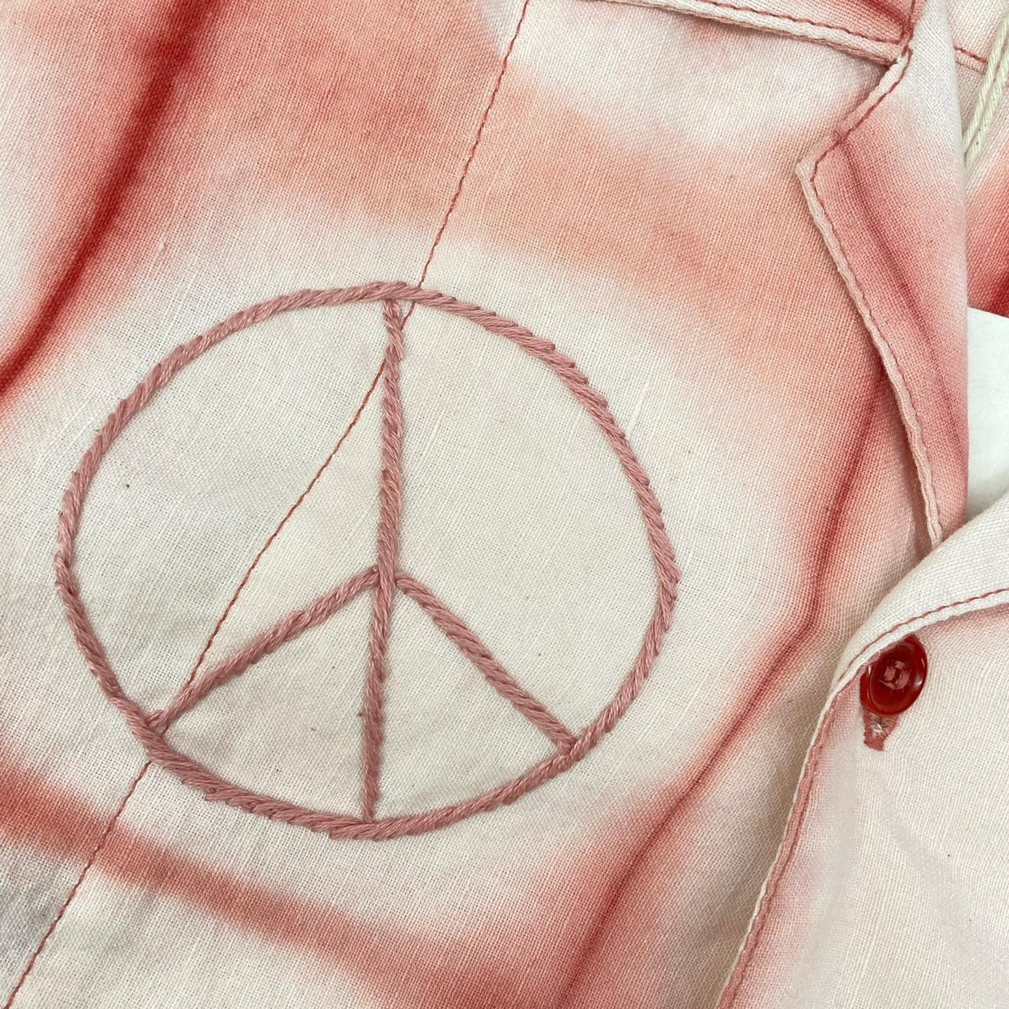 story mfg. ストーリーエムエフジー 26SS ピンク Greetings Shirt Pink Peace Clamp コットンリネンシャツ トップス