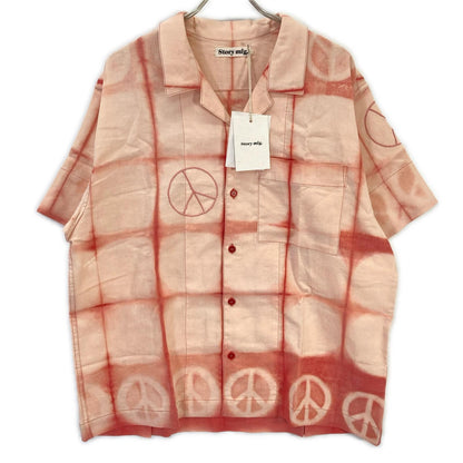 story mfg. ストーリーエムエフジー 26SS ピンク Greetings Shirt Pink Peace Clamp コットンリネンシャツ トップス