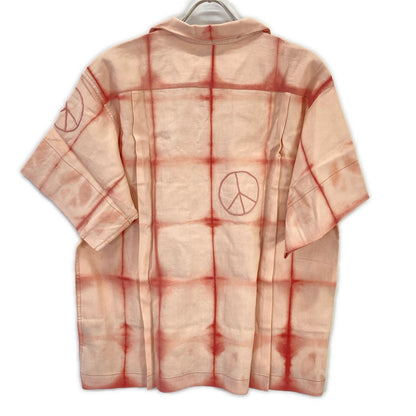 story mfg. ストーリーエムエフジー 26SS ピンク Greetings Shirt Pink Peace Clamp コットンリネンシャツ トップス