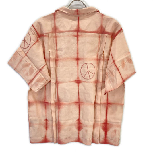 story mfg. ストーリーエムエフジー 26SS ピンク Greetings Shirt Pink Peace Clamp コットンリネンシャツ トップス