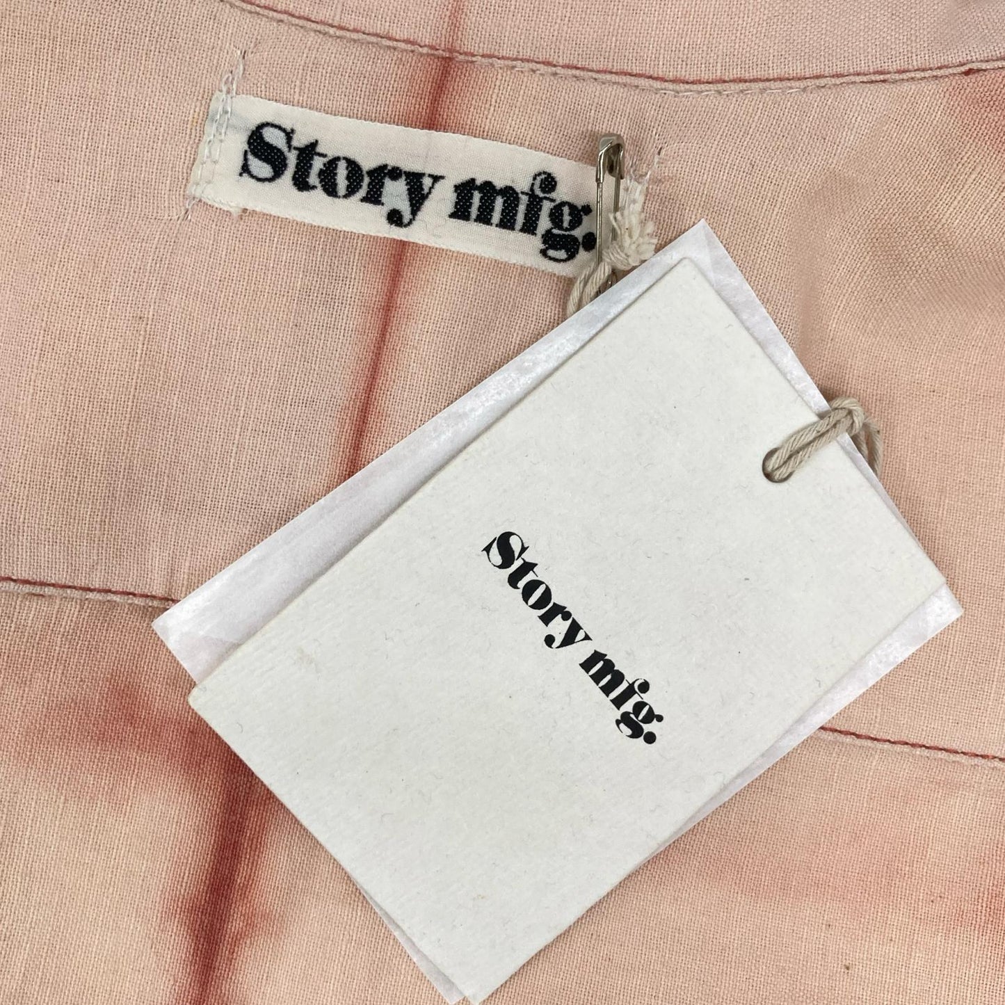 story mfg. ストーリーエムエフジー 26SS ピンク Greetings Shirt Pink Peace Clamp コットンリネンシャツ トップス