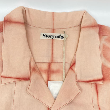 story mfg. ストーリーエムエフジー 26SS ピンク Greetings Shirt Pink Peace Clamp コットンリネンシャツ トップス