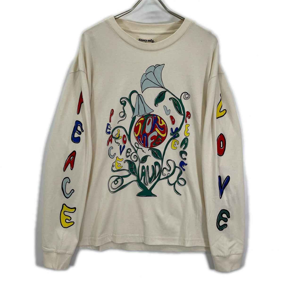 story mfg. ストーリーエムエフジー 26SS アイボリー GRATEFUL TEE LS/グレートフル L/STシャツ トップス