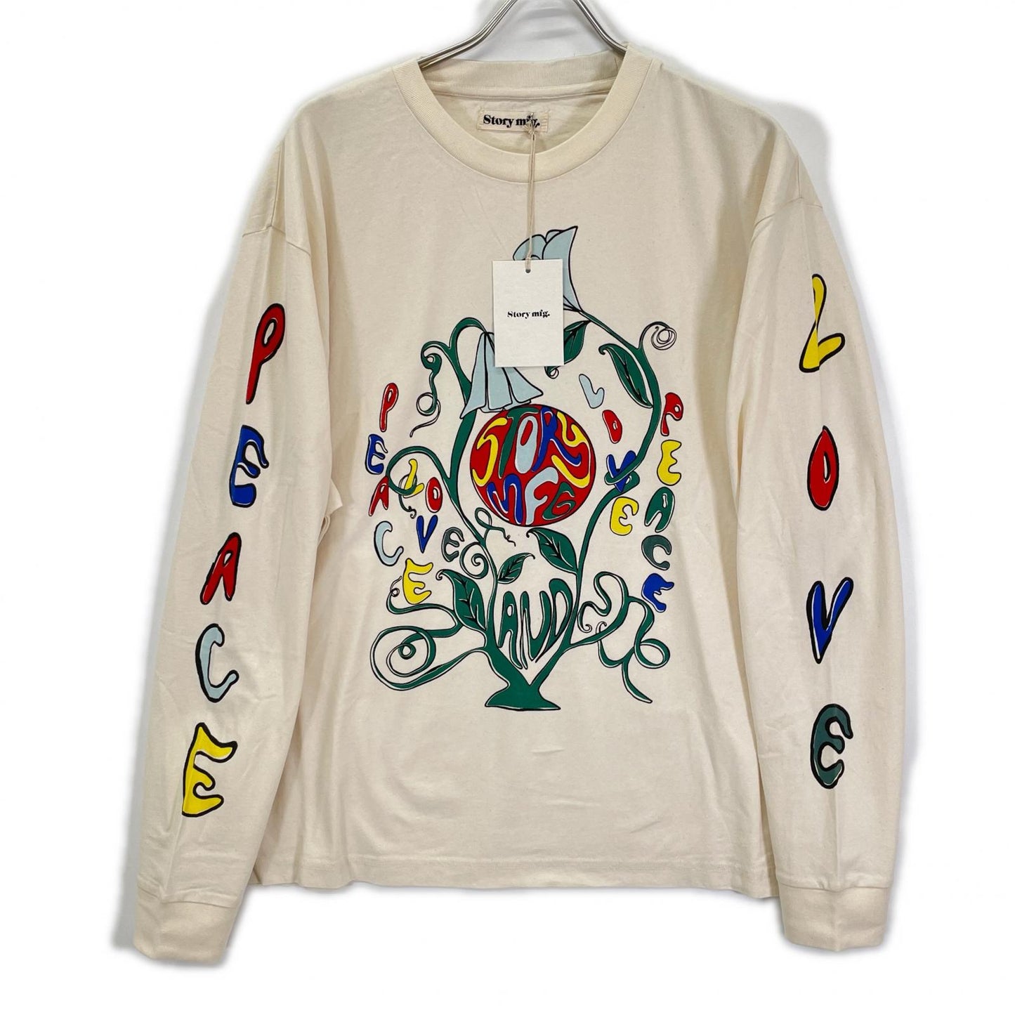 story mfg. ストーリーエムエフジー 26SS アイボリー GRATEFUL TEE LS/グレートフル L/STシャツ トップス