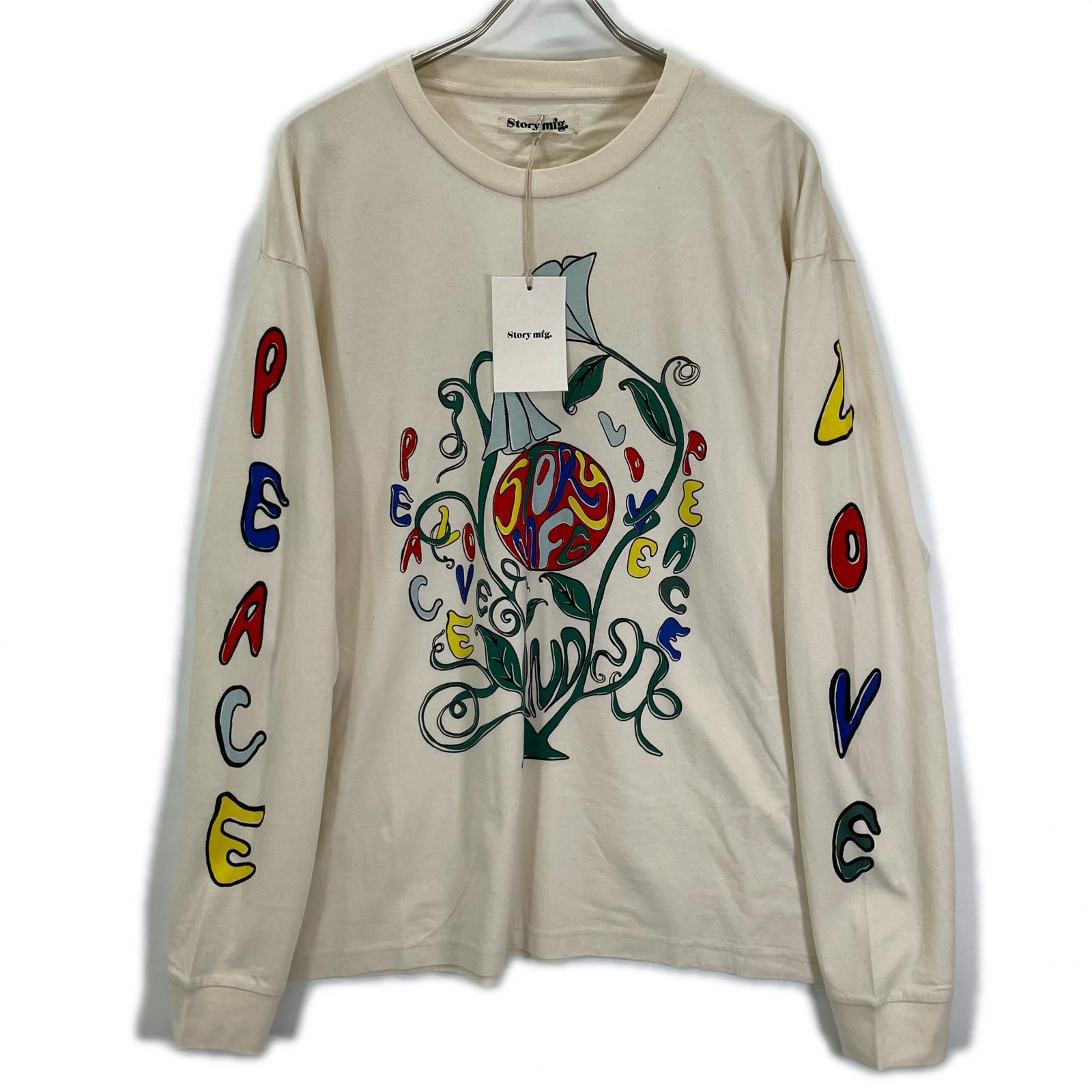 story mfg. ストーリーエムエフジー 26SS アイボリー GRATEFUL TEE LS/グレートフル L/STシャツ トップス