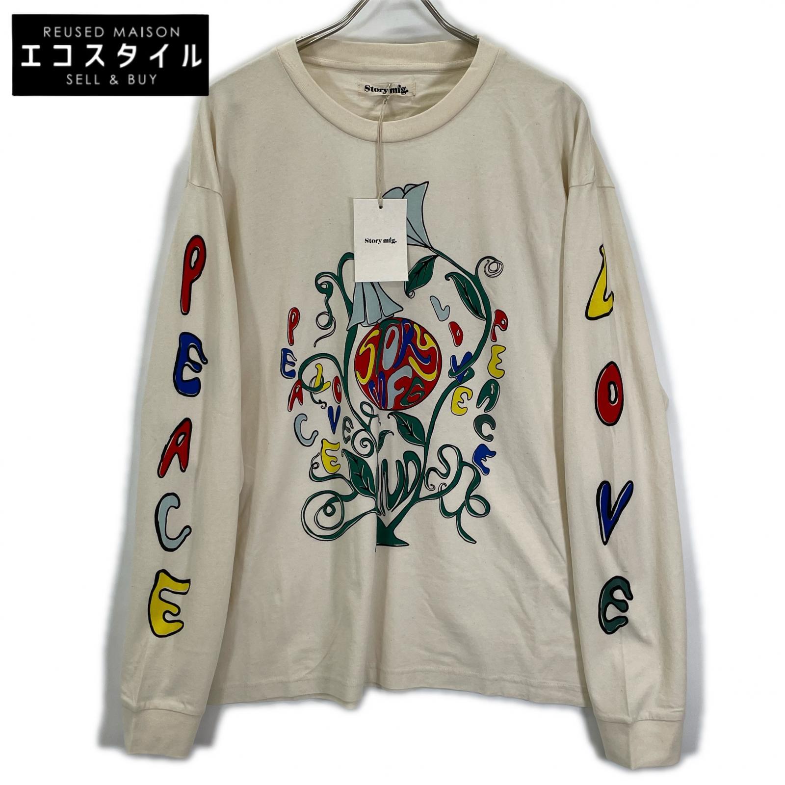 story mfg. ストーリーエムエフジー 26SS アイボリー GRATEFUL TEE LS/グレートフル L/STシャツ トップス