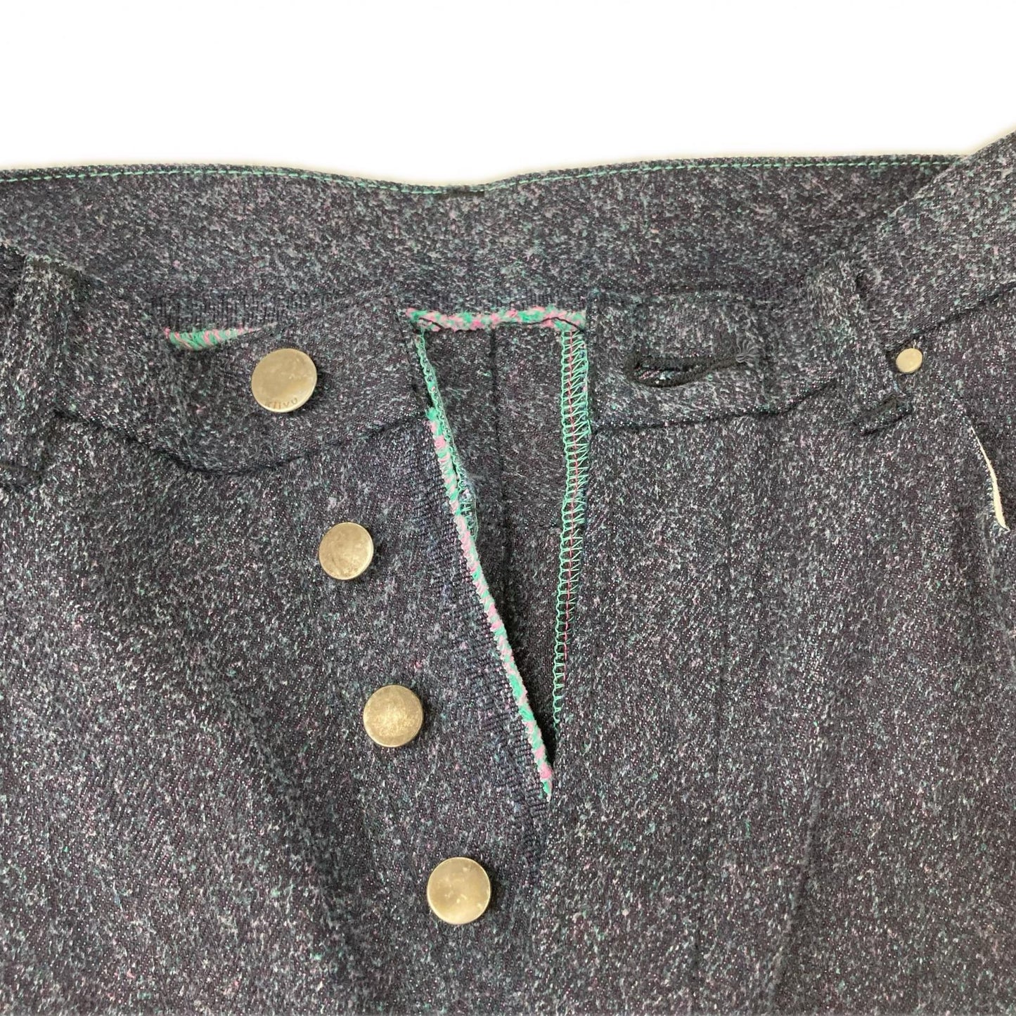kiivu キフ DENIM STRAIGHT TROUSER - 12.5oz Rainbow Denim +Needles Punch ボトムス