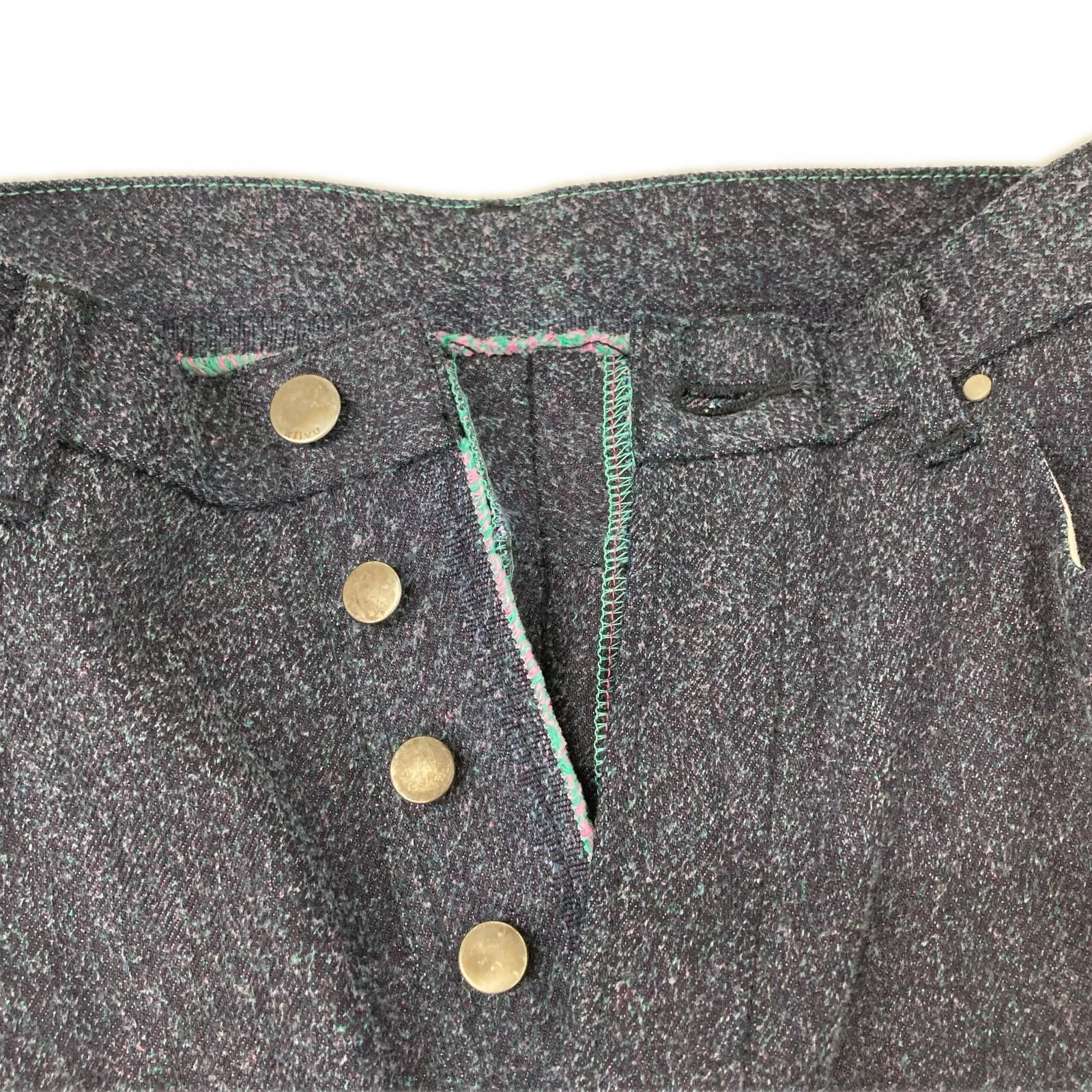 kiivu キフ DENIM STRAIGHT TROUSER - 12.5oz Rainbow Denim +Needles Punch ボトムス