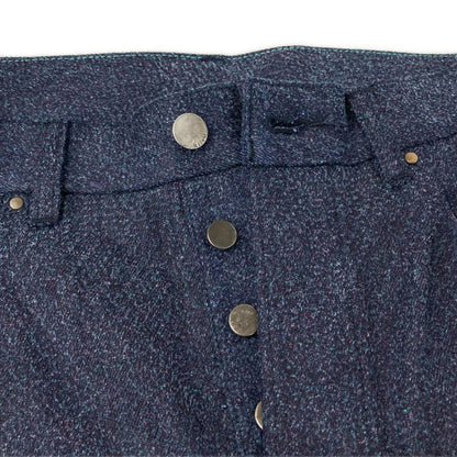 kiivu キフ DENIM CURVY LEG TROUSER - 12.5oz Rainbow Denim +Needles Punch- ボトムス