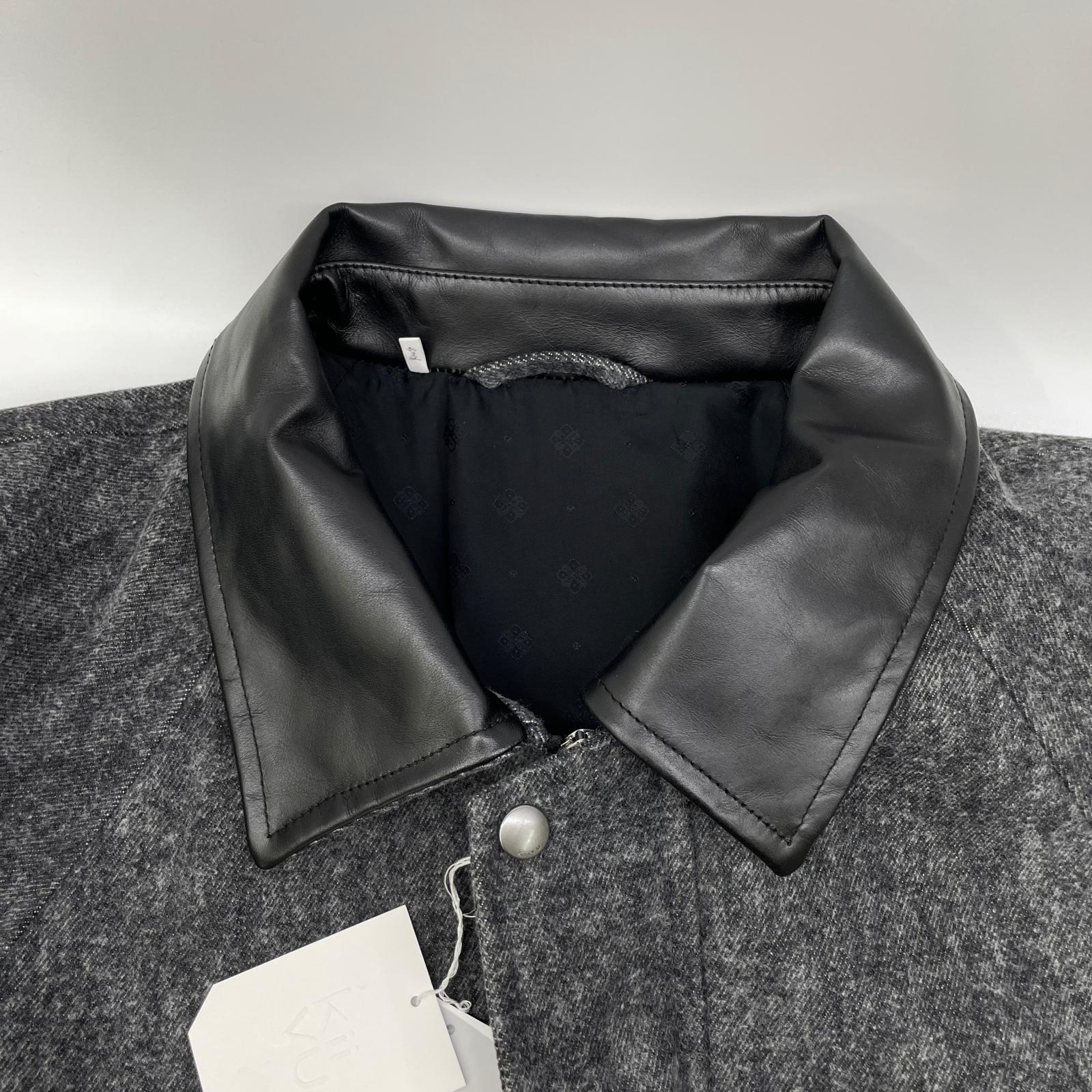 kiivu キフ ブラック×グレー HUNTING JACKET - Color Denim + Needle - ジャケット