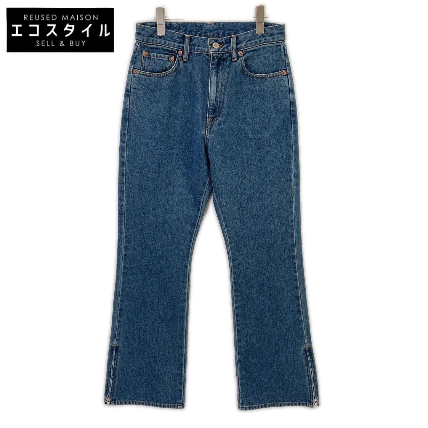 RICE NINE TEN ライスナインテン インディゴ BOOT CUT SIDE ZIP JEANS フレアデニムパンツ ボトムス