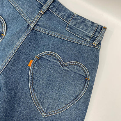 RICE NINE TEN ライスナインテン インディゴ BOOT CUT SIDE ZIP JEANS フレアデニムパンツ ボトムス