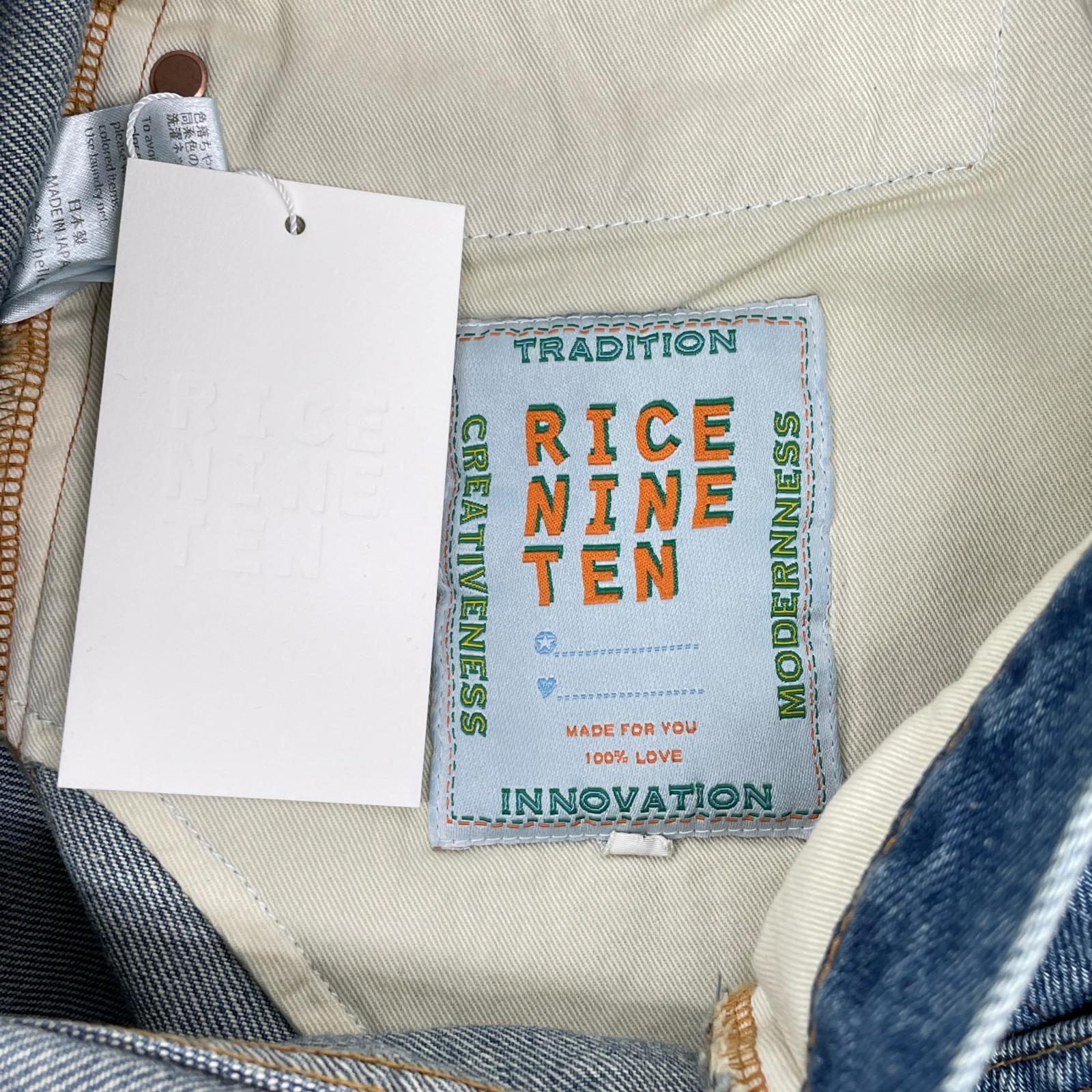 RICE NINE TEN ライスナインテン インディゴ BOOT CUT SIDE ZIP JEANS フレアデニムパンツ ボトムス
