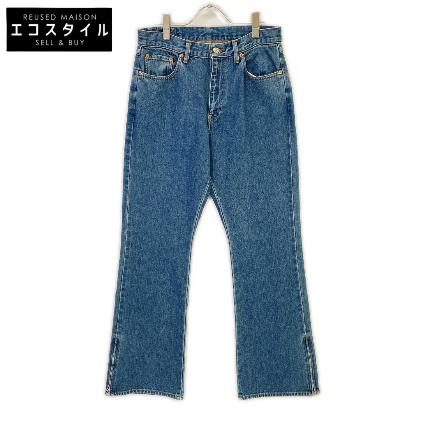 RICE NINE TEN ライスナインテン インディゴ BOOT CUT SIDE ZIP JEANS フレアデニムパンツ ボトムス