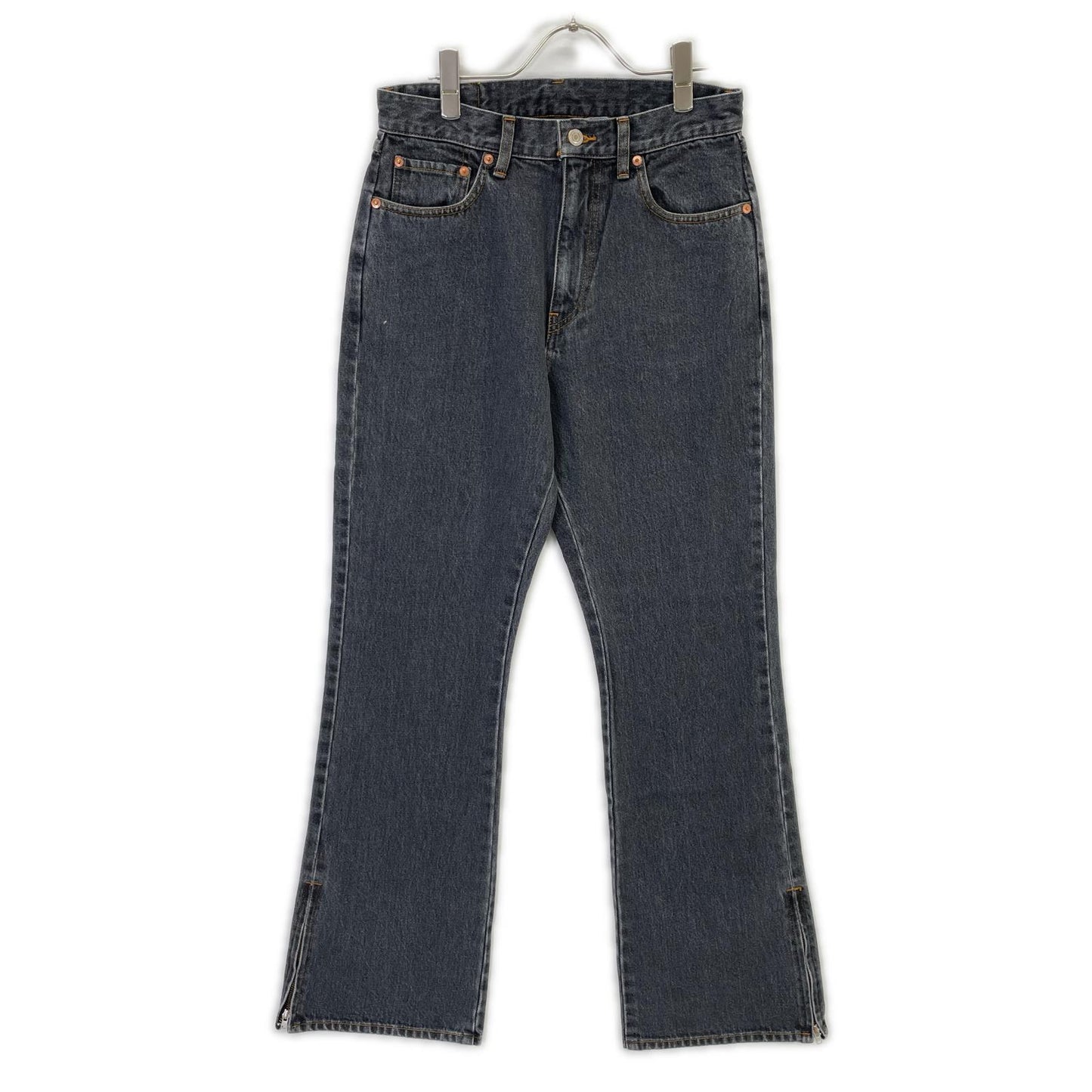 RICE NINE TEN ライスナインテン ブラック BOOT CUT SIDE ZIP JEANS フレアデニムパンツ ボトムス