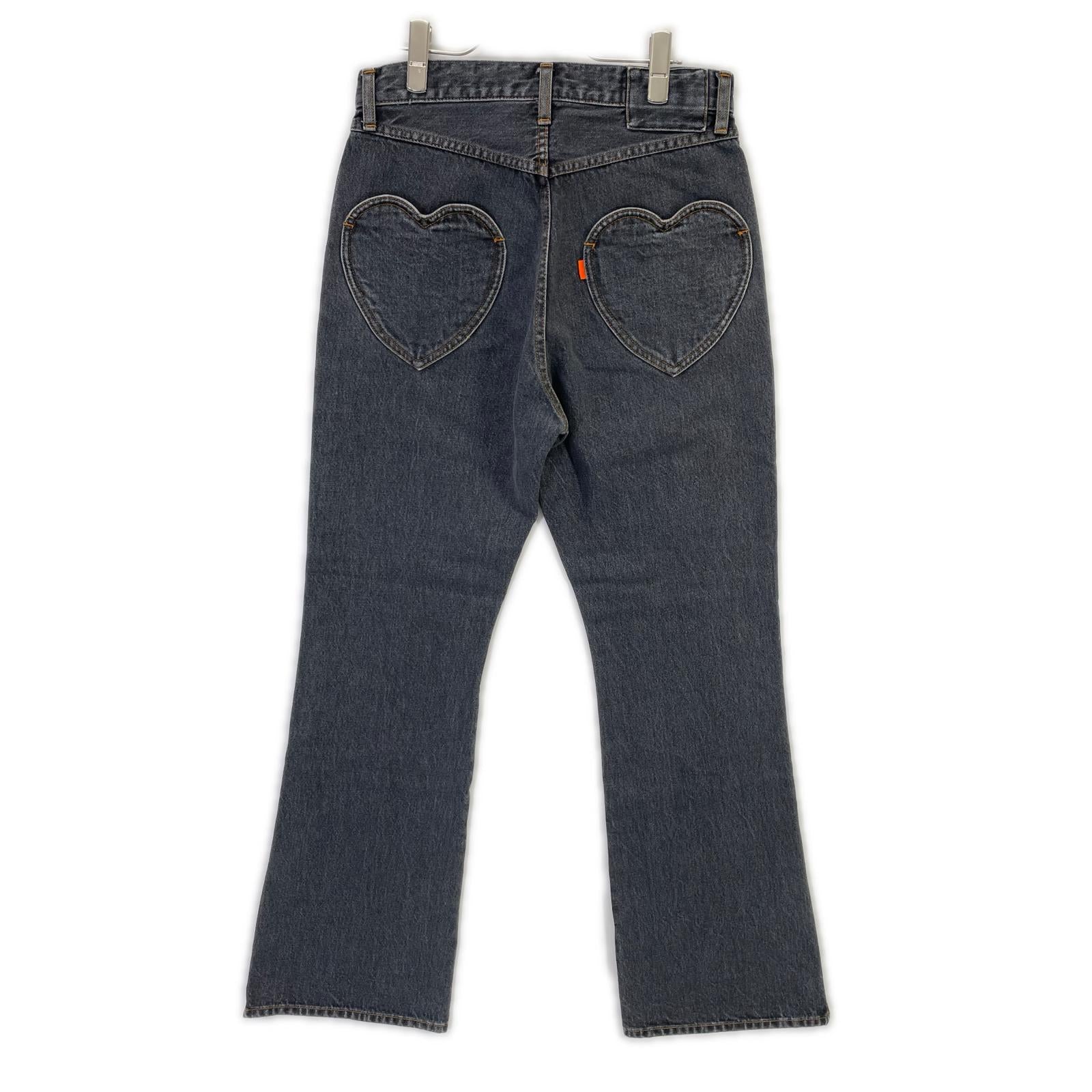 RICE NINE TEN ライスナインテン ブラック BOOT CUT SIDE ZIP JEANS フレアデニムパンツ ボトムス