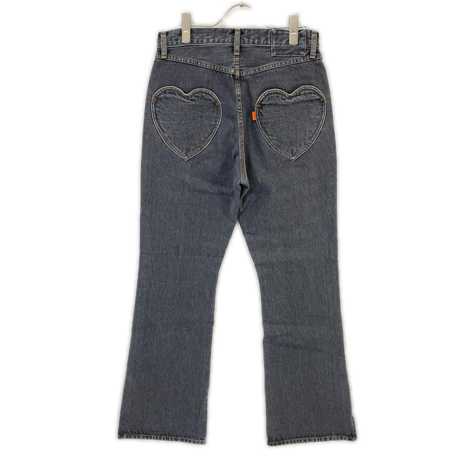 RICE NINE TEN ライスナインテン ブラック BOOT CUT SIDE ZIP JEANS フレアデニムパンツ ボトムス