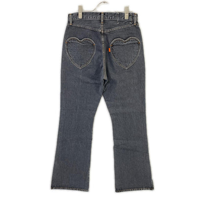 RICE NINE TEN ライスナインテン ブラック BOOT CUT SIDE ZIP JEANS フレアデニムパンツ ボトムス