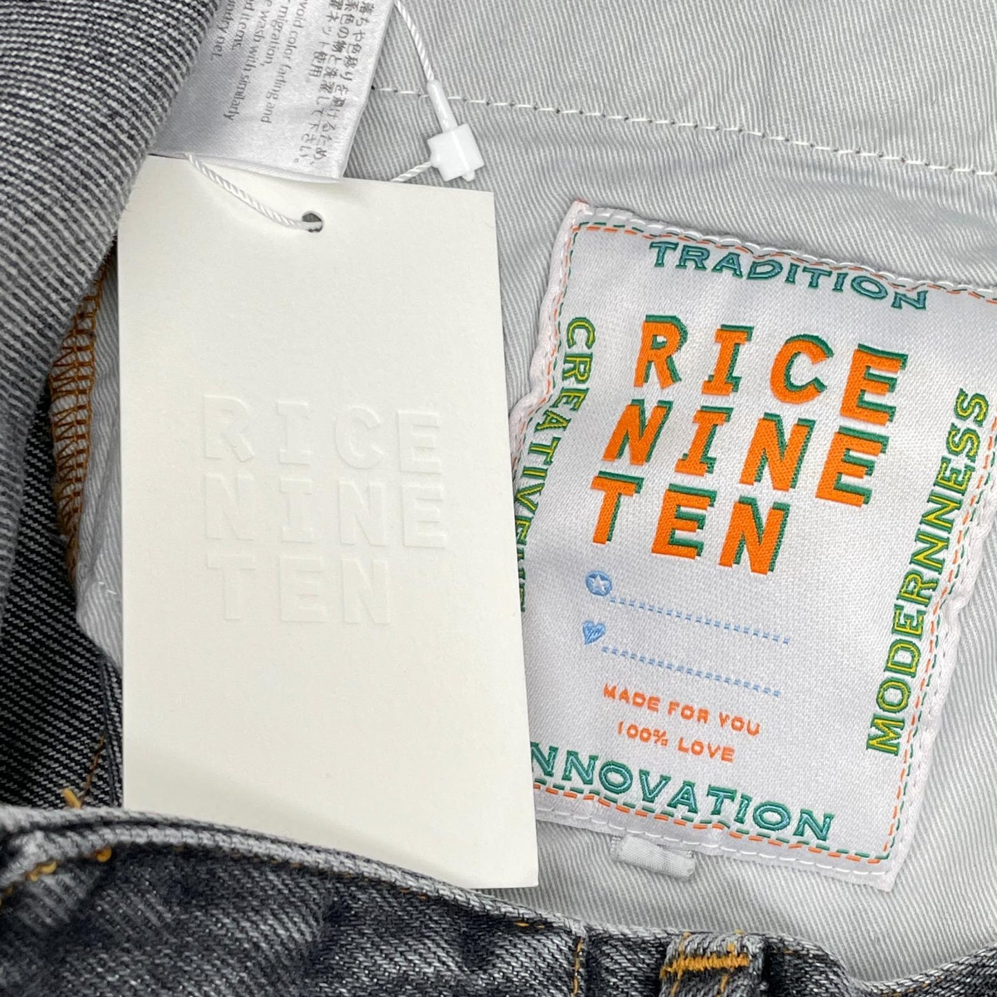 RICE NINE TEN ライスナインテン ブラック BOOT CUT SIDE ZIP JEANS フレアデニムパンツ ボトムス
