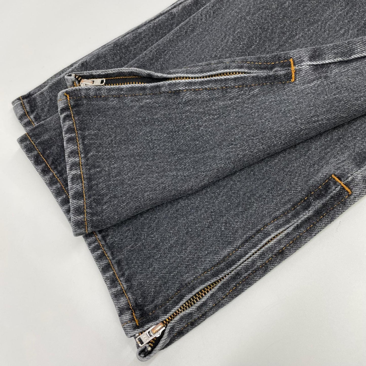 RICE NINE TEN ライスナインテン ブラック BOOT CUT SIDE ZIP JEANS フレアデニムパンツ ボトムス