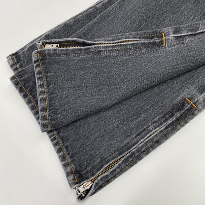 RICE NINE TEN ライスナインテン ブラック BOOT CUT SIDE ZIP JEANS フレアデニムパンツ ボトムス