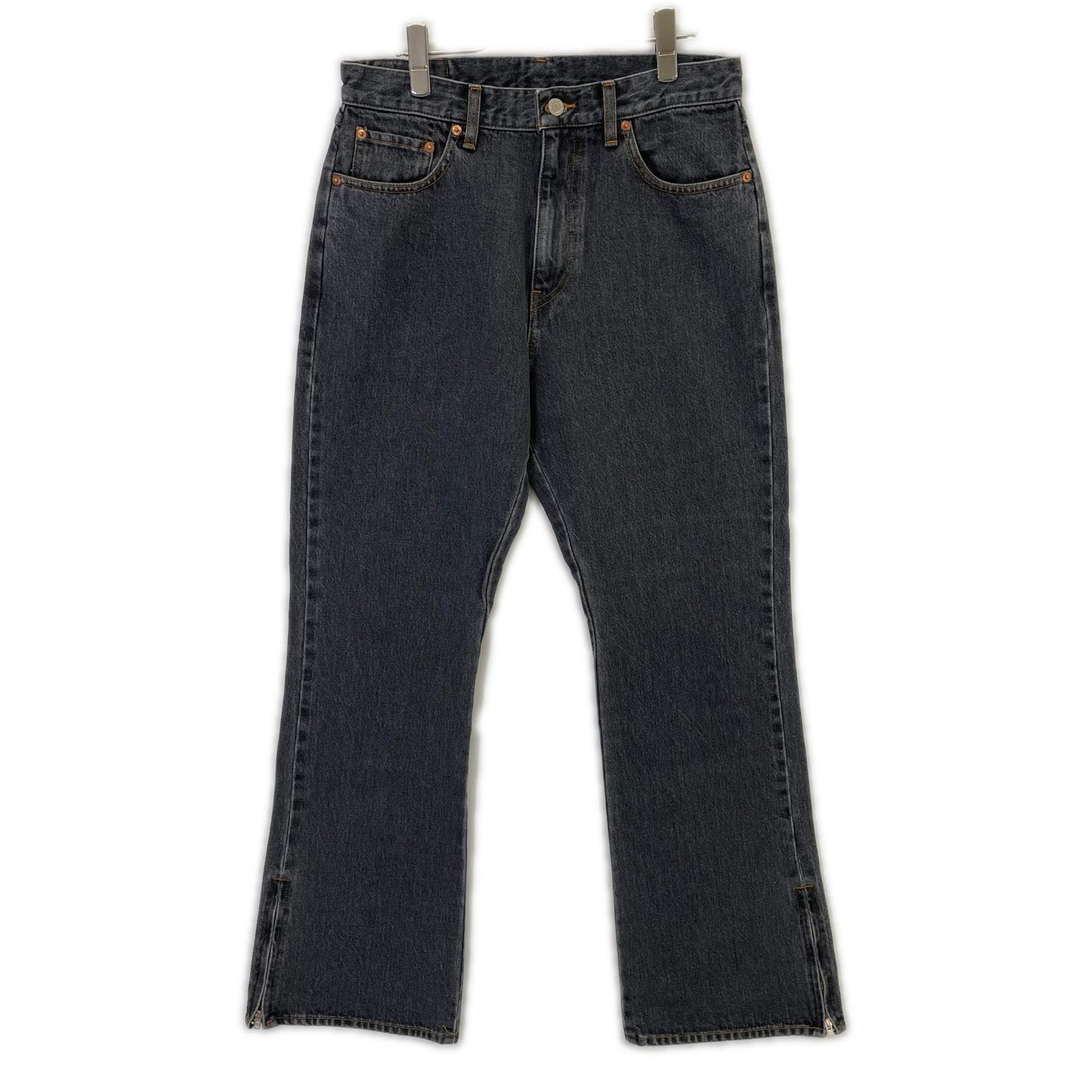 RICE NINE TEN ライスナインテン ブラック BOOT CUT SIDE ZIP JEANS フレアデニムパンツ ボトムス
