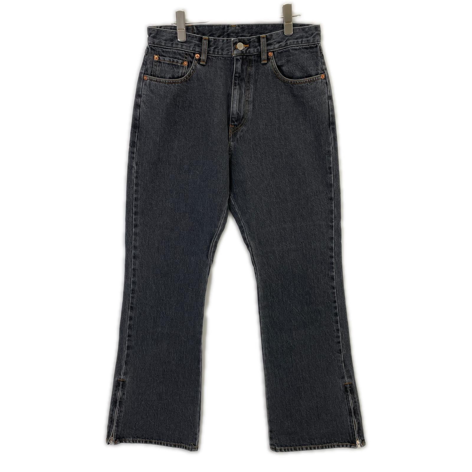 RICE NINE TEN ライスナインテン ブラック BOOT CUT SIDE ZIP JEANS フレアデニムパンツ ボトムス