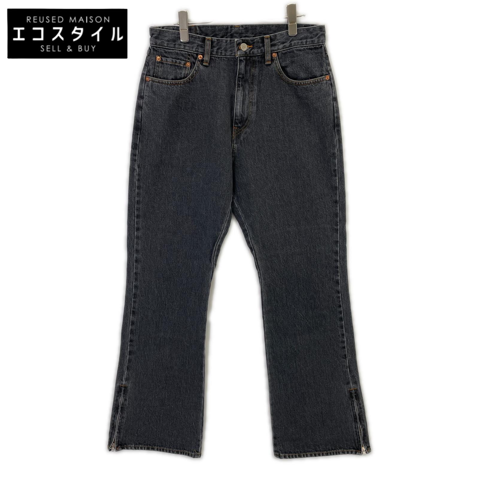 RICE NINE TEN ライスナインテン ブラック BOOT CUT SIDE ZIP JEANS フレアデニムパンツ ボトムス