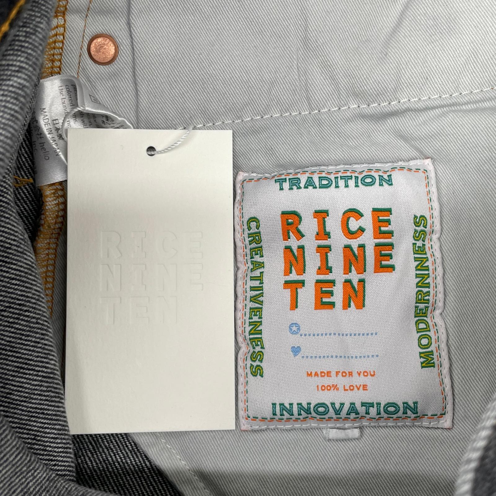 RICE NINE TEN ライスナインテン ブラック BOOT CUT SIDE ZIP JEANS フレアデニムパンツ ボトムス
