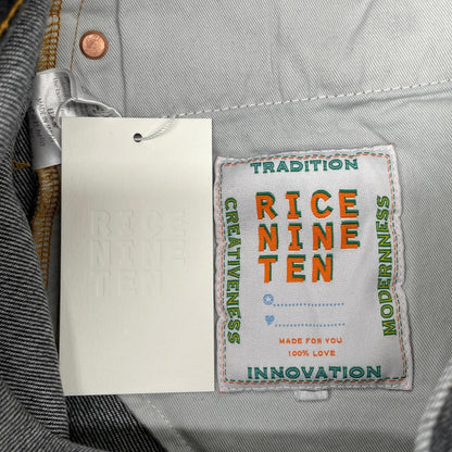 RICE NINE TEN ライスナインテン ブラック BOOT CUT SIDE ZIP JEANS フレアデニムパンツ ボトムス
