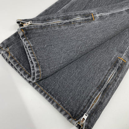 RICE NINE TEN ライスナインテン ブラック BOOT CUT SIDE ZIP JEANS フレアデニムパンツ ボトムス