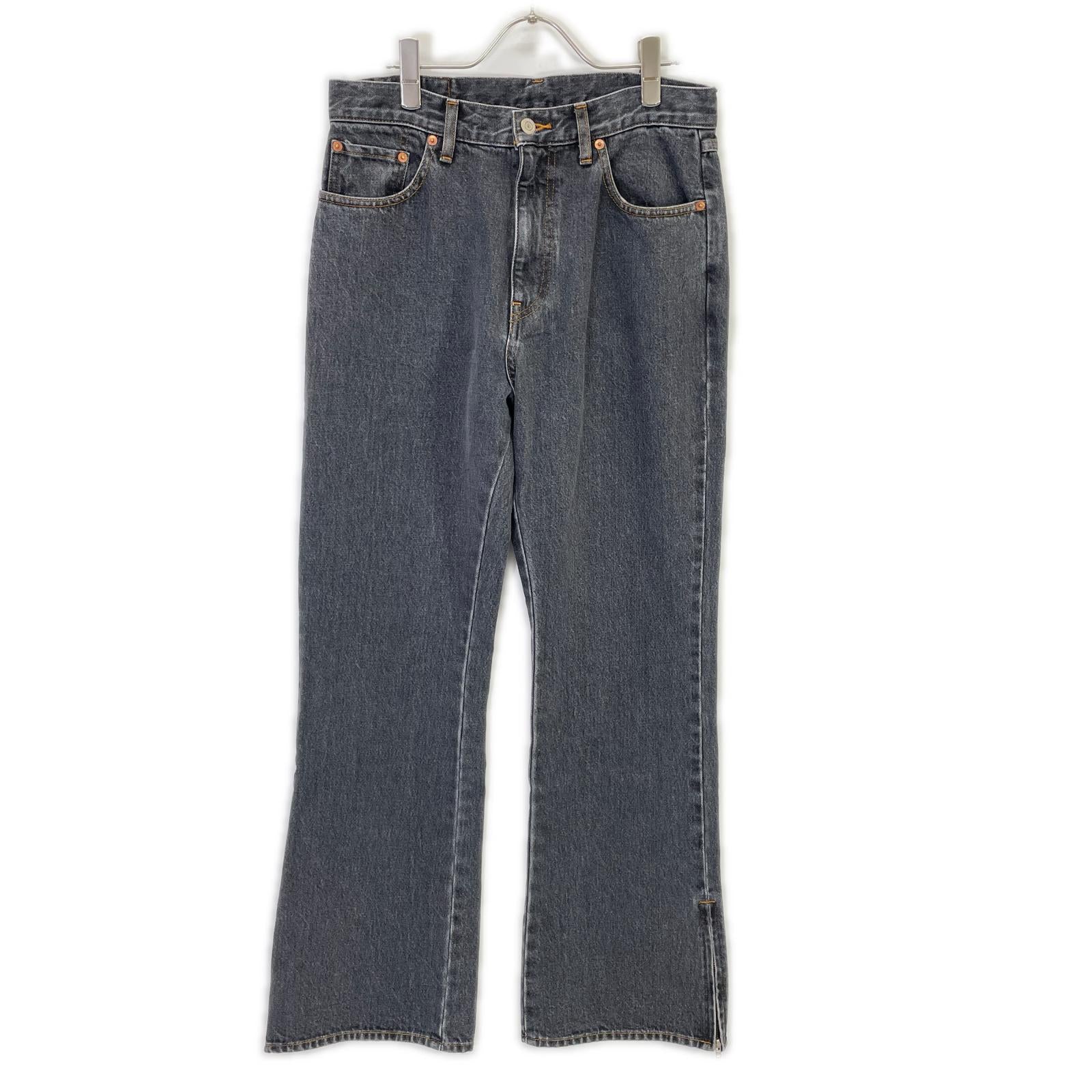 RICE NINE TEN ライスナインテン ブラック BOOT CUT SIDE ZIP JEANS フレアデニムパンツ ボトムス