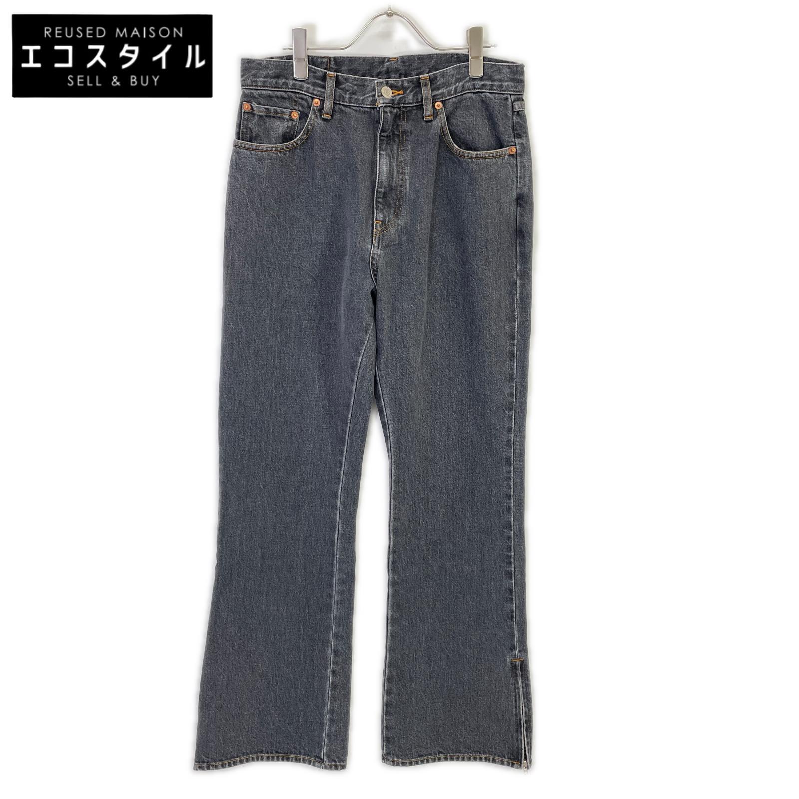 RICE NINE TEN ライスナインテン ブラック BOOT CUT SIDE ZIP JEANS フレアデニムパンツ ボトムス