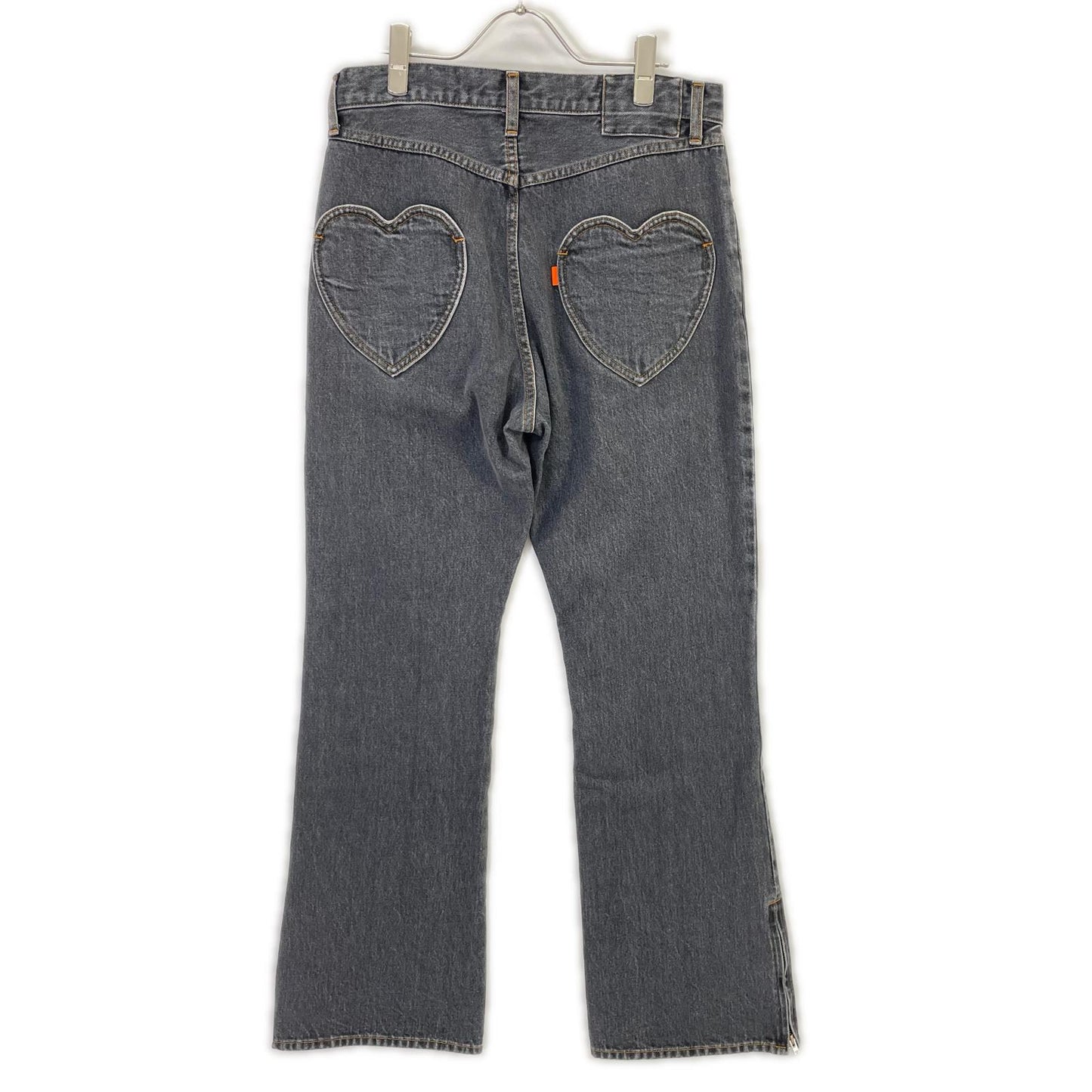 RICE NINE TEN ライスナインテン ブラック BOOT CUT SIDE ZIP JEANS フレアデニムパンツ ボトムス
