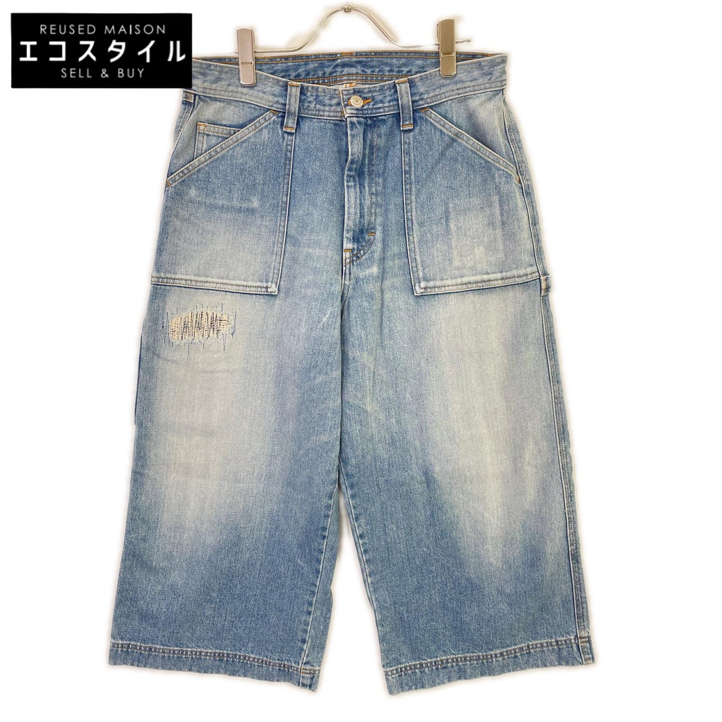 RICE NINE TEN ライスナインテン インディゴ THREE QUARTER PAINTER JEANS クロップドバギーパンツ ボトムス